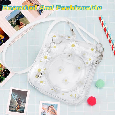 Sofortige Kameratasche, PVC-Kamera-Schutzhülle Daisy Transparente Sling Shell-Tasche mit Schultergur