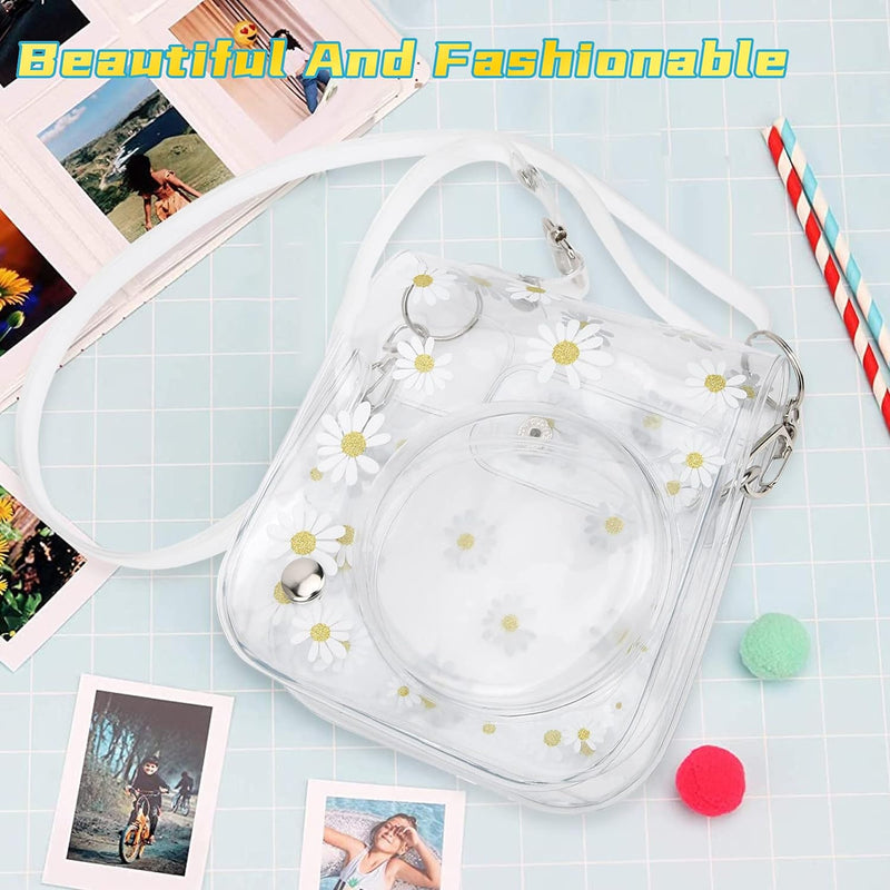 Sofortige Kameratasche, PVC-Kamera-Schutzhülle Daisy Transparente Sling Shell-Tasche mit Schultergur