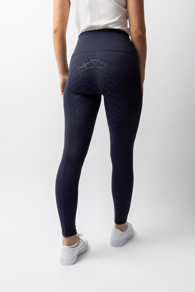 HORZE Damen Reitleggings Gillian, Reithose mit Handytasche und Silikonvollbesatz, Overture Navy