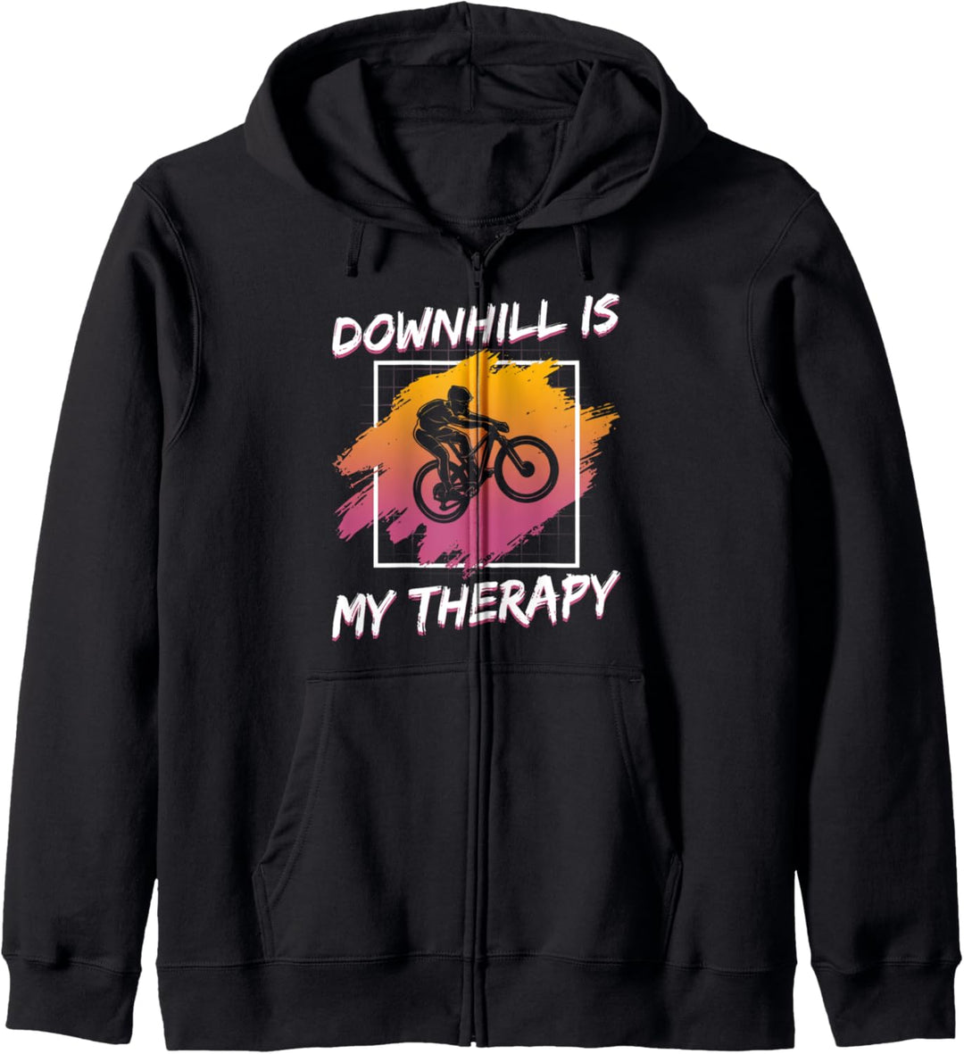 Downhill Is My Therapy Mountain Bike MTB Retro Radfahrer Kapuzenjacke