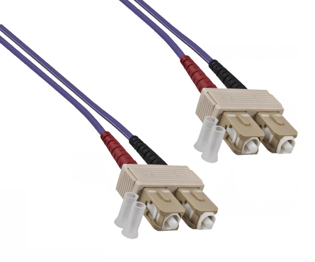 DINIC LWL Kabel OM4, Patchkabel SC/SC Lichtwellenleiter Multimode (30m, violett) 30m violett, 30m vi