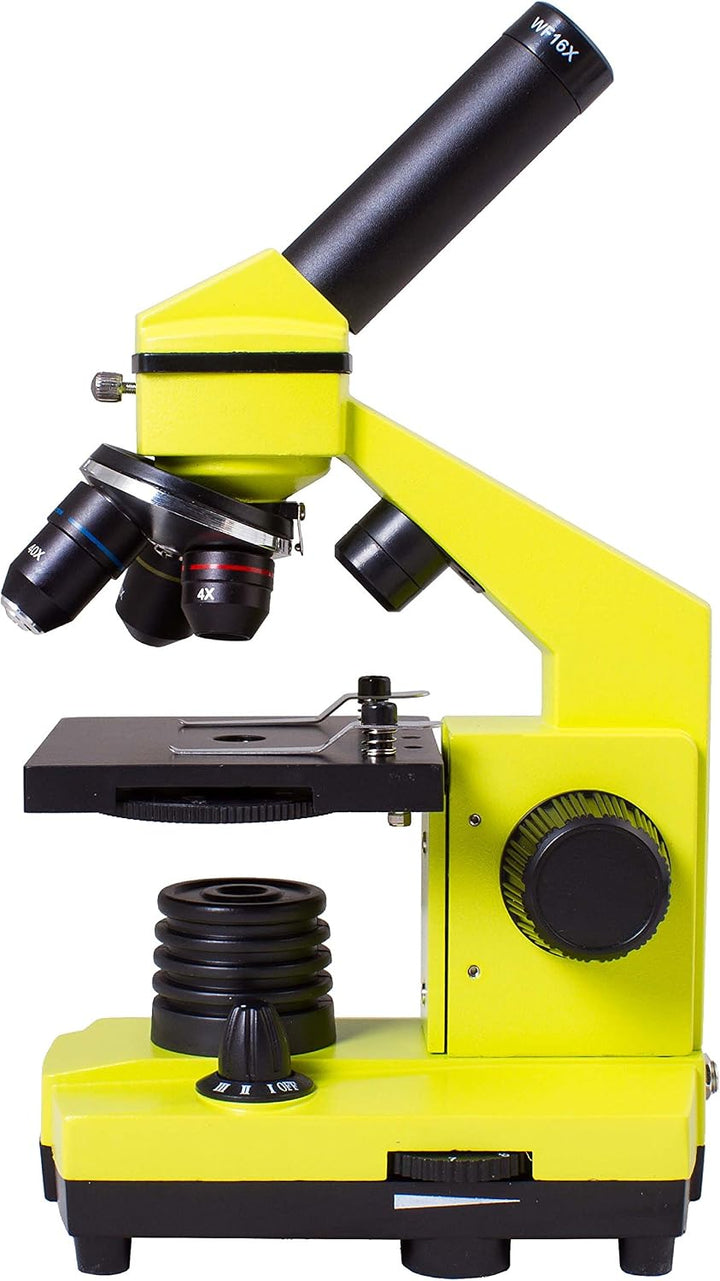 Levenhuk Rainbow 2L Plus Lime Kinder Heimlabor STEM-Set mit Tragbarem Biologischen Mikroskop mit 640