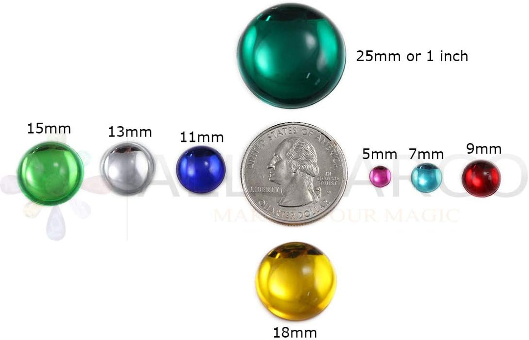 Allstarco 25mm (1") Hyazinth-Orange, runde Acryl-Cabochons, 12 Stk. | Bastel-Schmucksteine, glatte g