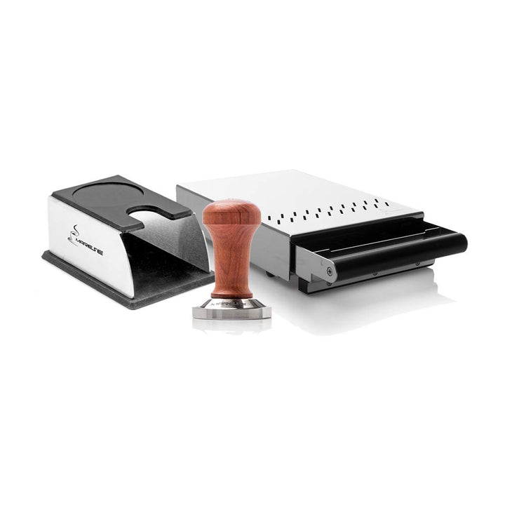 Siebträger Set - Tamper Tamperstation Sudschublade - Espresso Marese mit Kaffee