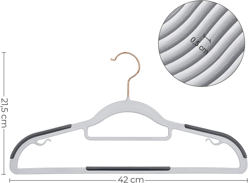 SONGMICS Kleiderbügel 30er Set, Bügel aus Kunststoff, rutschfest, platzsparend, Dicke 0,5 cm, 42 cm