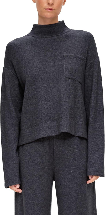 s.Oliver Damen Sweatshirt mit Stehkragen 44 Grau, 44 Grau