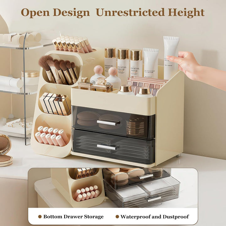 Make Up Kosmetik Organizer mit 2 Schubladen, Multifunktion Schminktisch Organizer, Einfache Aufbewah