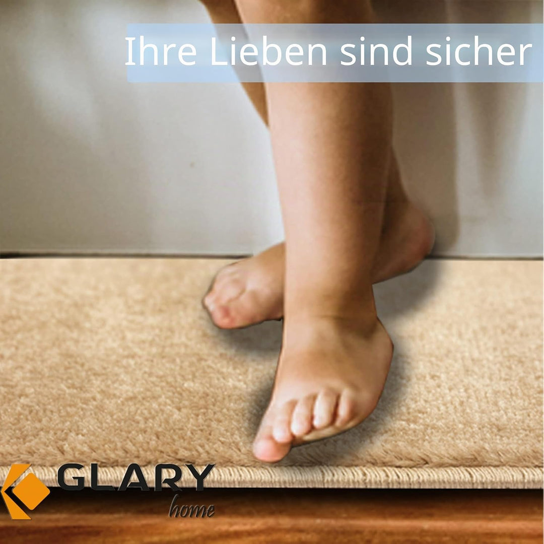 Glary Home 15er Set Stufenmatten 22cm x 71cm x 1.2cm Treppenteppich Selbstklebend / GH13A-DBE (Schli