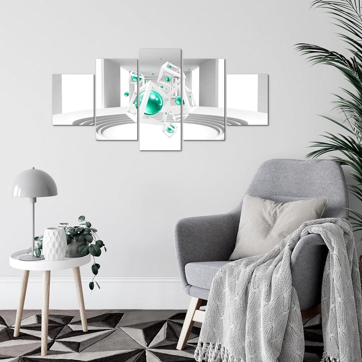 Runa Art Wandbilder Abstrakt 5 Teilig Bild auf Vlies Leinwand Deko Wohnzimmer Schlafzimmer 3D Optik