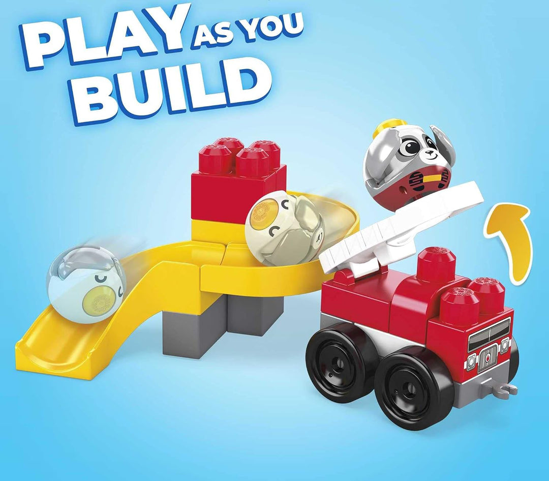Mega Bloks GYH11 - Guck-Guck-Feuerwache Bauset, mit 2 Guck-Guck-Tieren, Zubehör und 42 Bausteinen, f