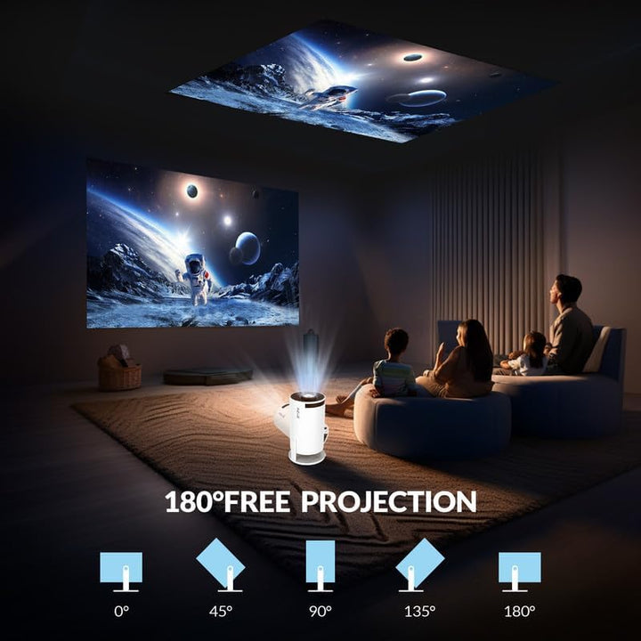 Smart Mini Beamer Mini tragbarer Projektor, Kleiner Videoprojektor 4K 1080P, mit Android 11, Mini Pr