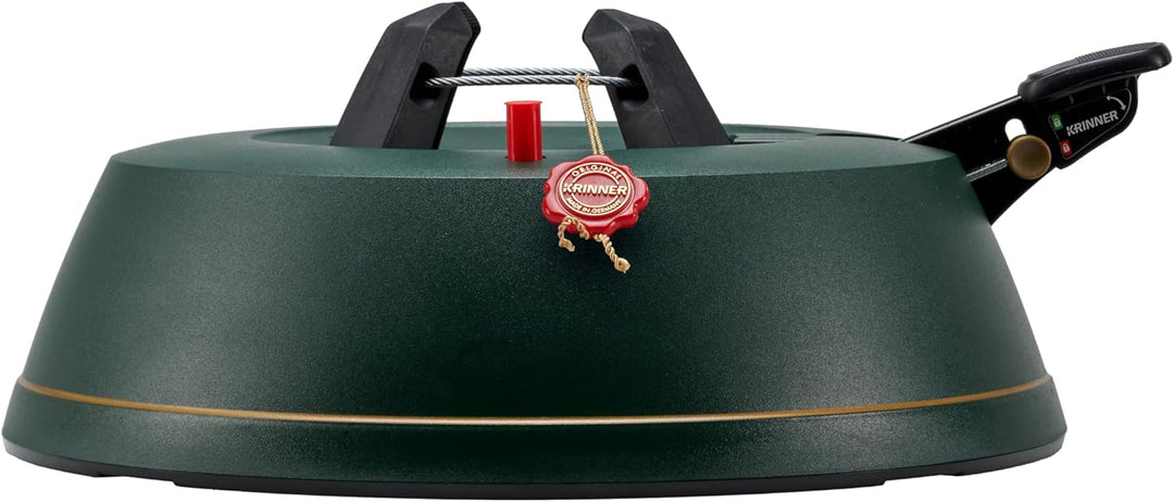 KRINNER Weihnachtsbaum Christbaumständer Comfort M Grün 36cm inkl. Fusspedal-und Einseiltechnik für