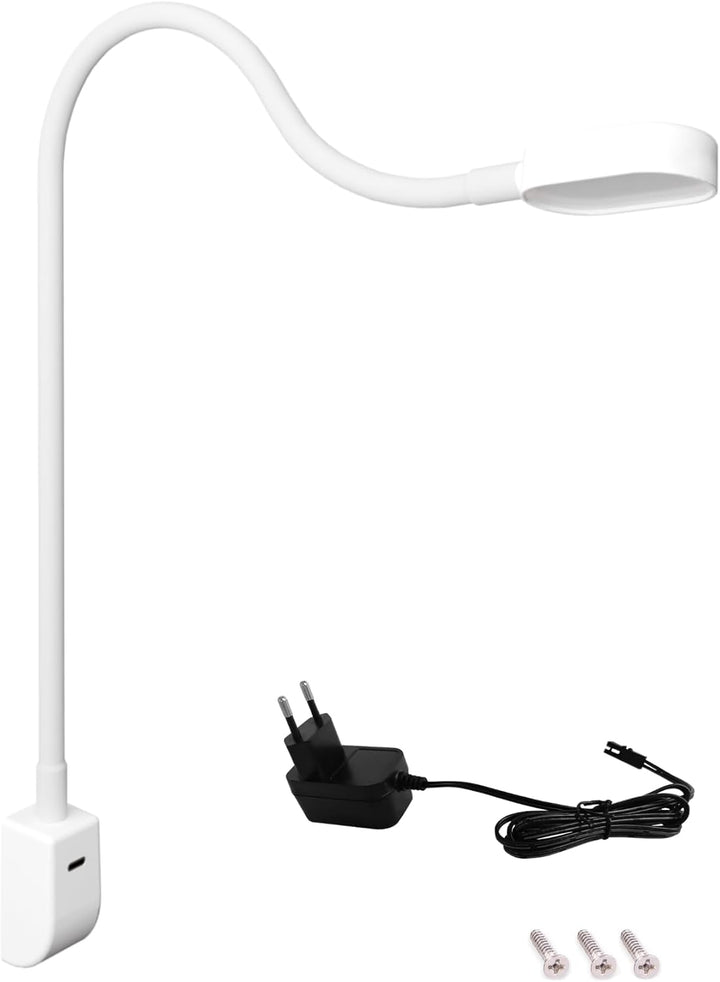 kalb I Ilios LED-Bettleuchte/Leseleuchte mit USB-C, Wand- und Winkelmontage, Flexibler Arm, dimmbar,