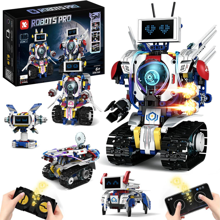 Joellfuner Technik Roboter Kinder | 5 in 1 Programmierbarer Roboter Spielzeug mit APP und Fernsteuer