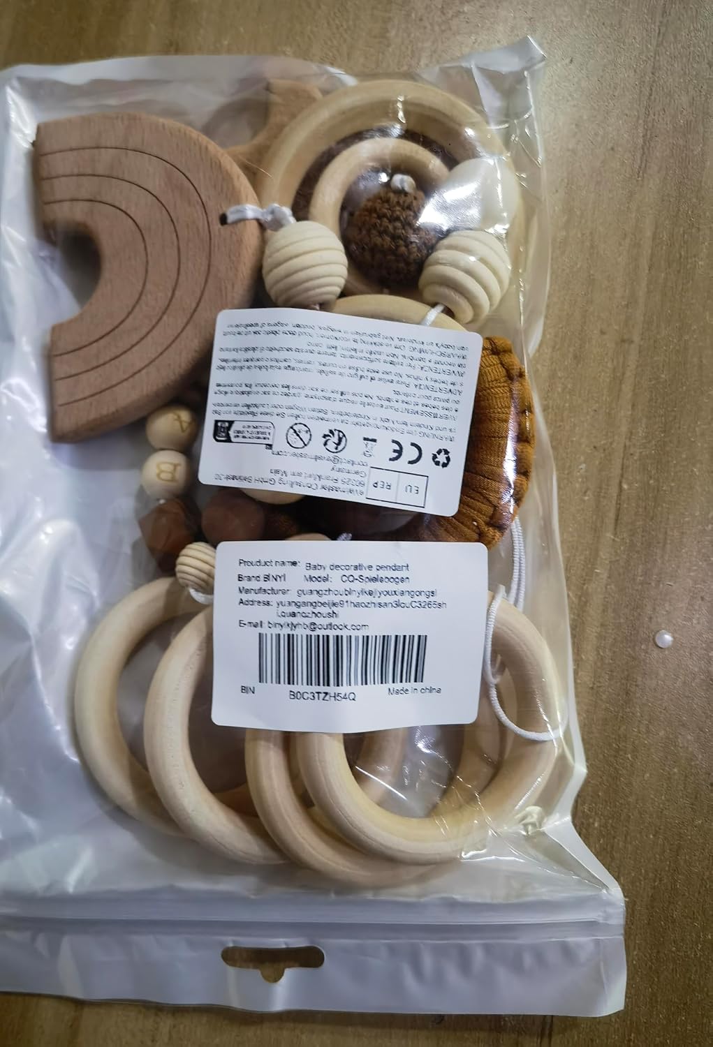 Spielbogen Baby Spielzeug ab 0 Monate Spielbögen Baby Gym Anhänger Holz 4 Stück Spielebogen Babies T