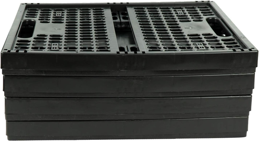 HRB 4 Stück stabile Profi Klappbox, 32 Liter Volumen pro Einkaufsbox klappbar, Klappboxen mit Massen