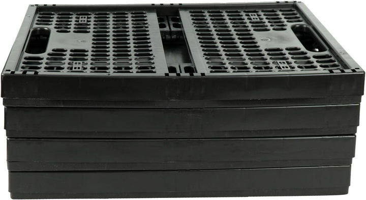 HRB 4 Stück stabile Profi Klappbox, 32 Liter Volumen pro Einkaufsbox klappbar, Klappboxen mit Massen