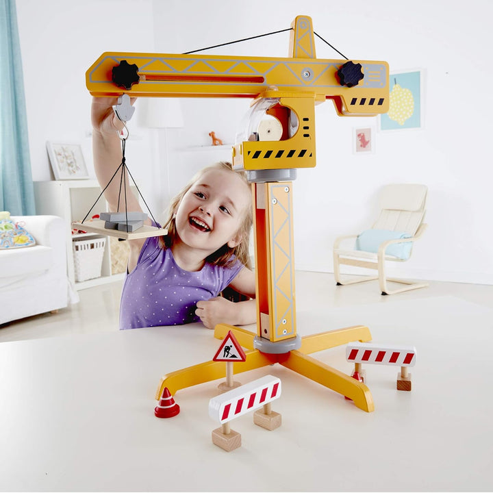 Hape E3011 - Grosser Baukran, Holzspielzeug