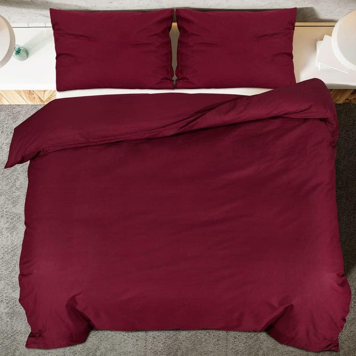 homiuse Bettwäsche-Set Bordeauxrot 220x240 cm Baumwolle Bettwäsche Winter Kuschel Bettwäsche Baumwol