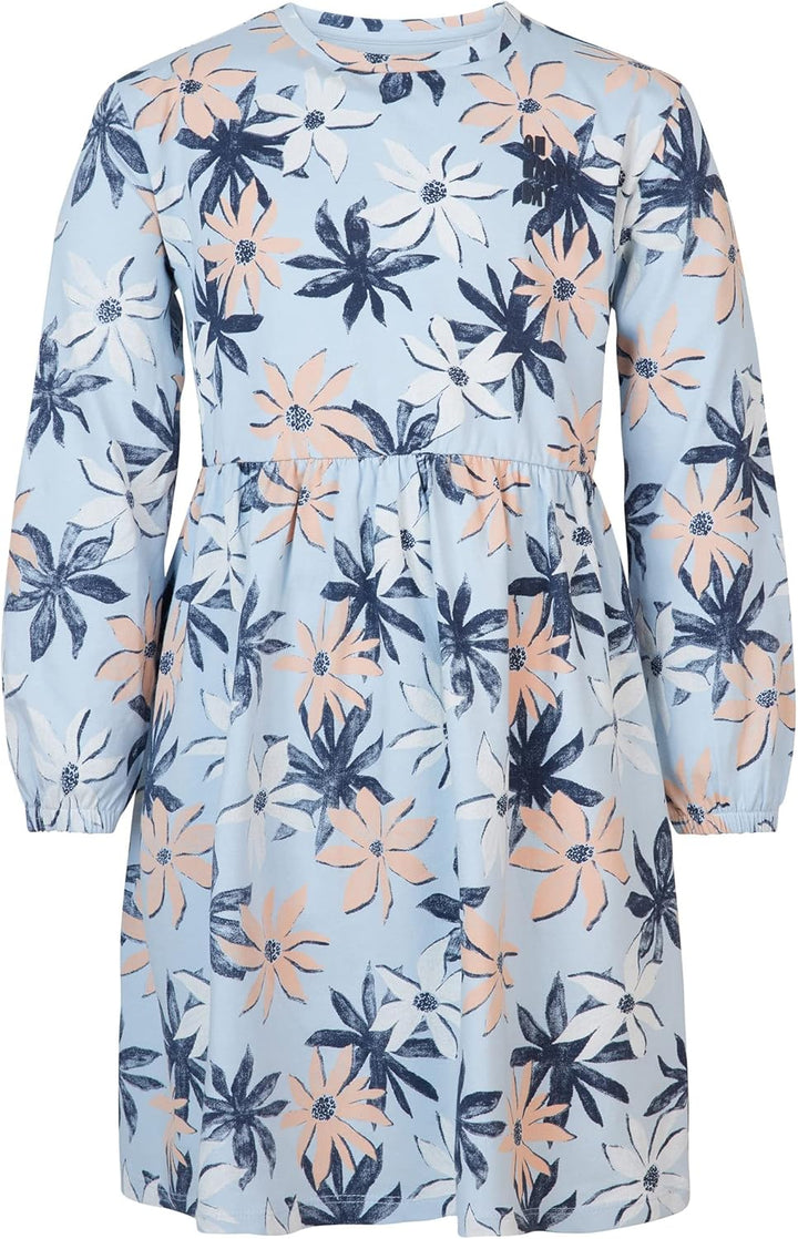 Noppies Mädchen Girls Dress Pittsfield Long Sleeve All Over Print Kinderkleid 140 Skyway, 140 Skyway