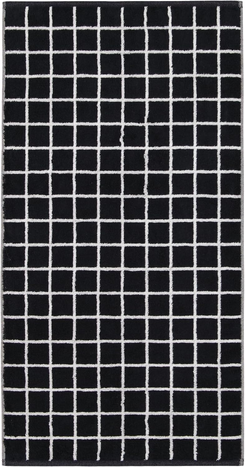 Cawö Home Handtücher Zoom Karo 123 schwarz - 97 Waschhandschuh 16x22 cm, Waschhandschuh 16x22 cm