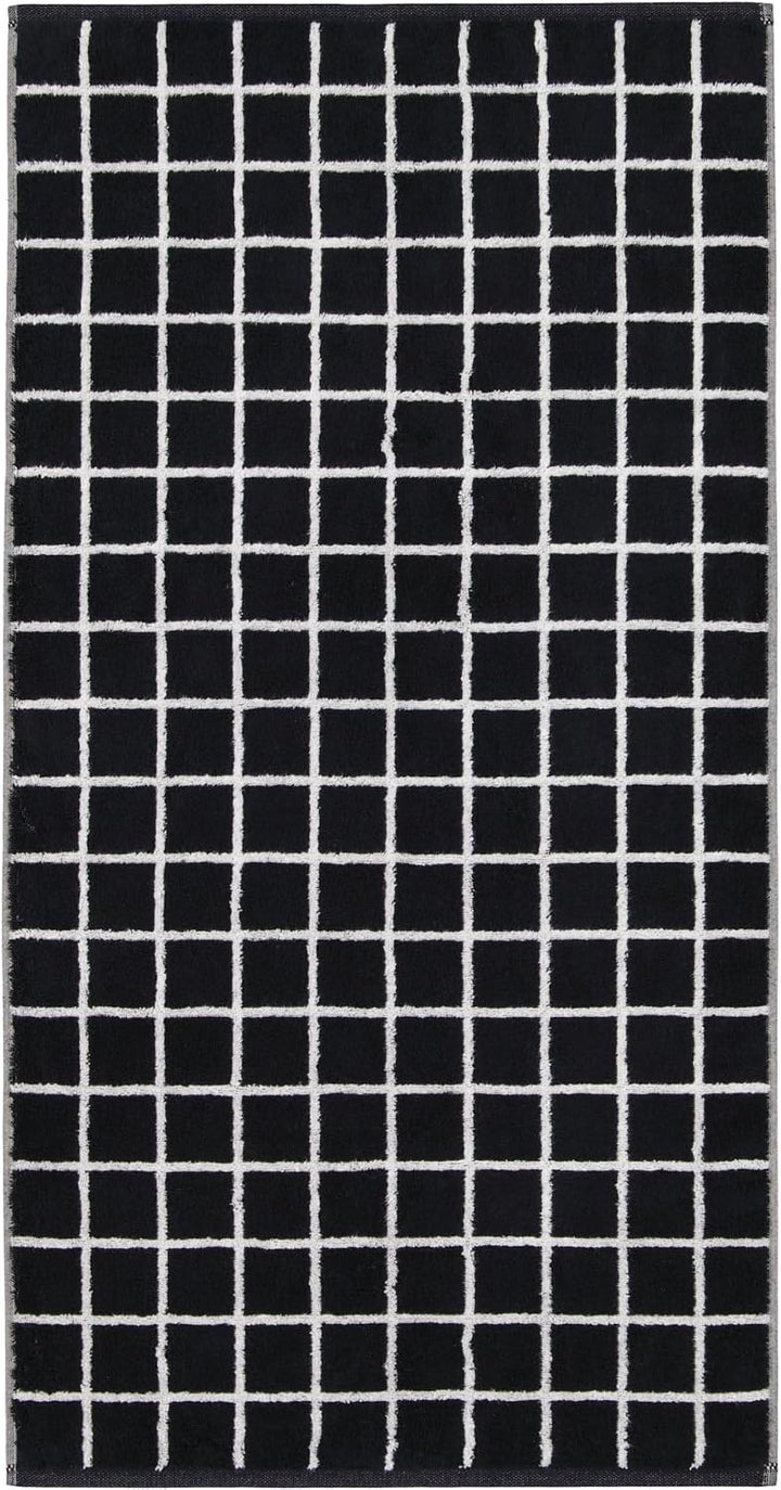 Cawö Home Handtücher Zoom Karo 123 schwarz - 97 Waschhandschuh 16x22 cm, Waschhandschuh 16x22 cm