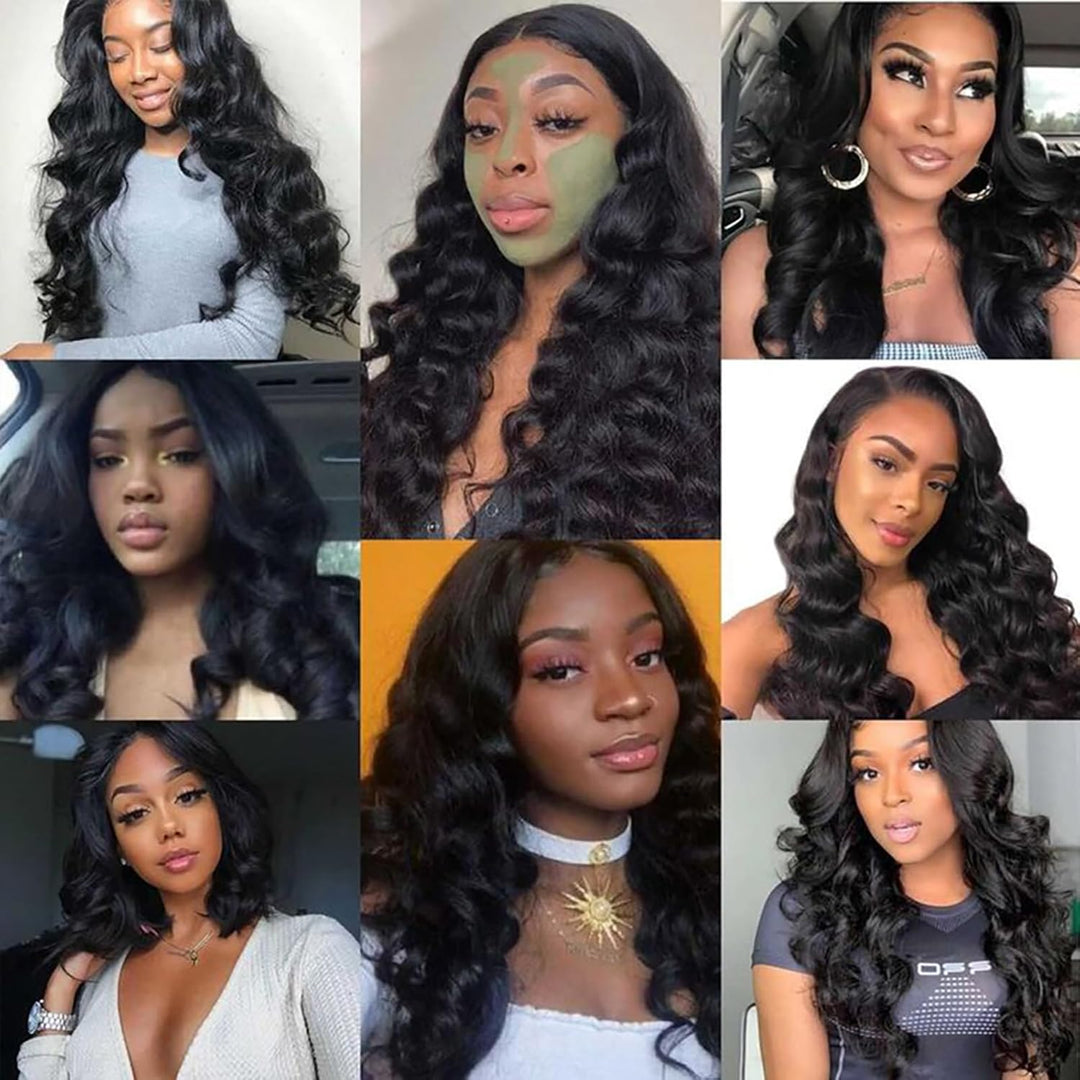 DaiMer Human Hair Bundles Loose Wave Bundles (18 20 22inch) 10 A Brazilian Virgin 100% Unprocessed H