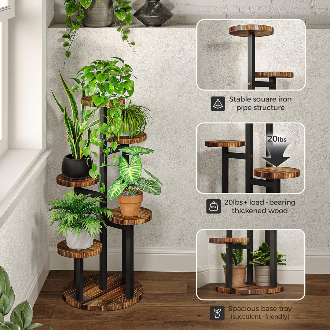 Bamworld Blumenständer Holz Pflanzenständer Pflanzentreppe Pflanzenregal Blumentreppe Outdoor Wetter