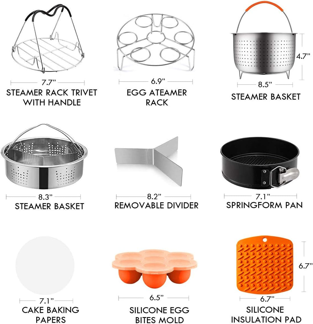 Artcome 91 PCS Accessories Set for Pressure Cooker 5,6,8 Qt - 60 Pcs Parchment Papers, 2 Steamer Bas