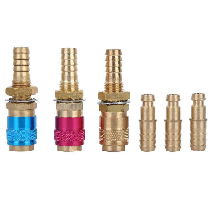 M10 Wassergekühlter und Gas-Adapter, Schnellverbinder, Schlauchverbinder, Rot + Gelb + Blau, für WIG
