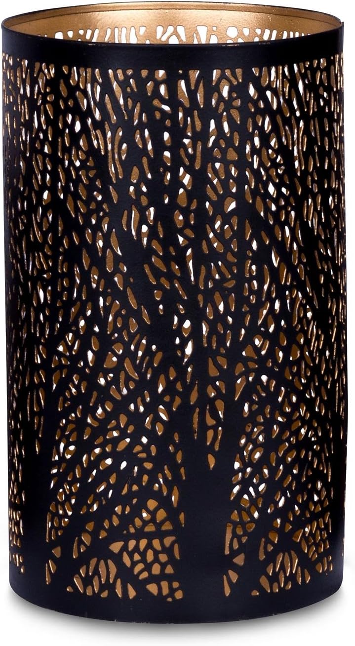 3er Set Windlichter Metall Schwarz Gold Kerzenhalter Deko Laterne Design