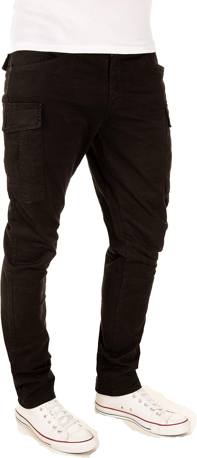 Yazubi Jayden - Herren Cargo Hose - Baumwoll Cargo Jeans 29W / 30L Schwarz (Black 4008), 29W / 30L S