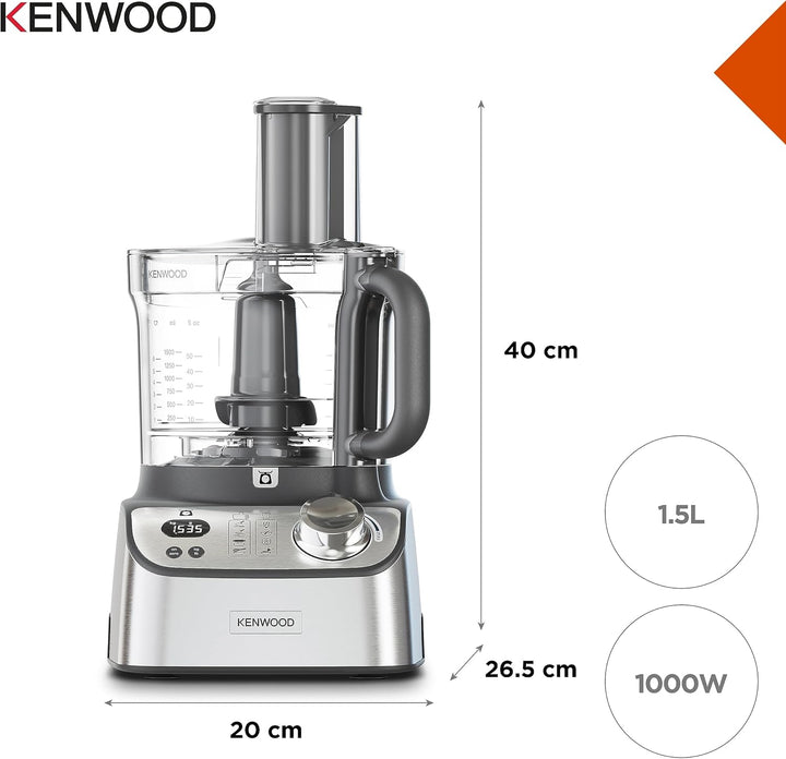 Kenwood FDM71.450SS MultiPro Express Weigh Küchenmaschine mit 8 dedizierten Zubehörteilen, einstellb
