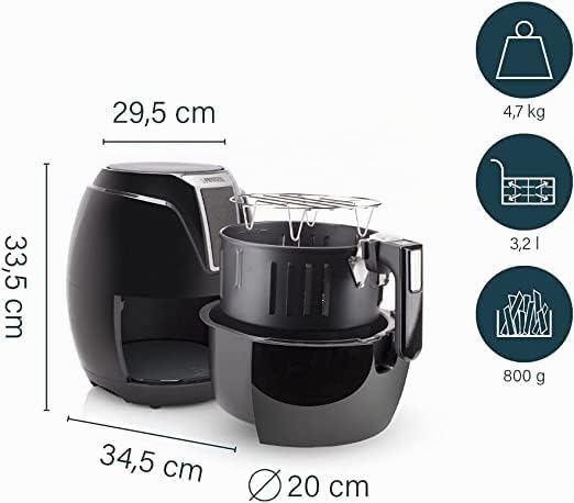 Princess XL Heissluftfritteuse mit 3,2 Liter – 68,9% weniger Energieverbrauch – Digitales Display –