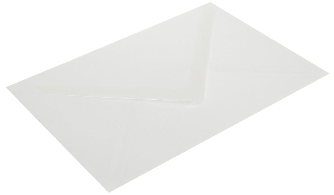 100 Stück, Transparente Briefumschläge, DIN C5, Nassklebung, Spitze Klappe, 90 g/qm Offset, Ohne Fen