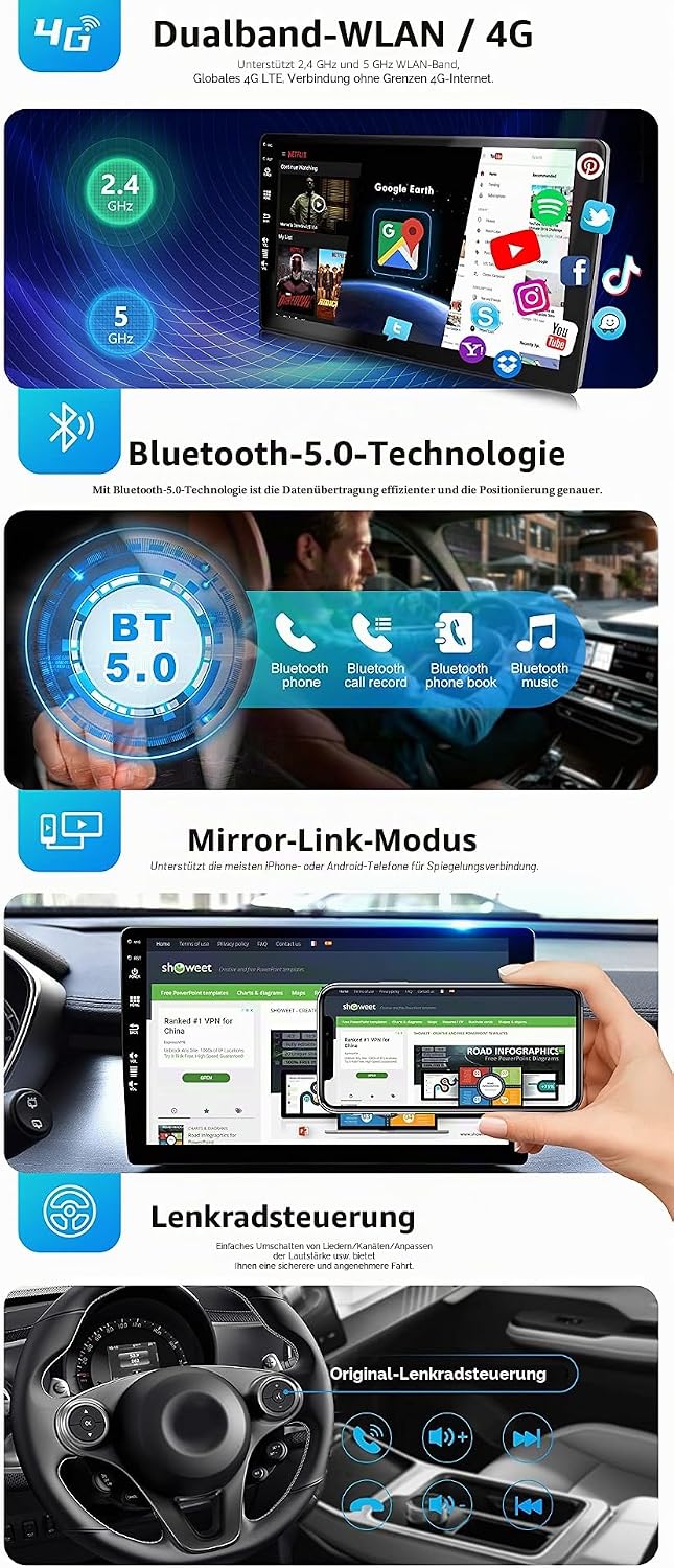 Android 12 IPS Autoradio Passt für Renault Kaptur Captur (2014-2019) - Eingebaut CarPlay/Android Aut