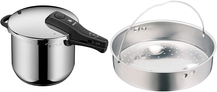 WMF Perfect Schnellkochtopf Induktion 6 & Schnellkochtopf-Zubehör, Dampfer-Einsatz gelocht, 5,8 cm,
