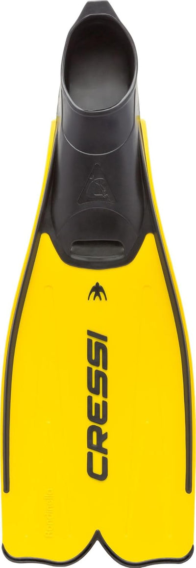 Cressi Rondinella Full Foot Snorkeling/Free Diving Fins (Made in Italy) 35/36 Gelb, 35/36 Gelb