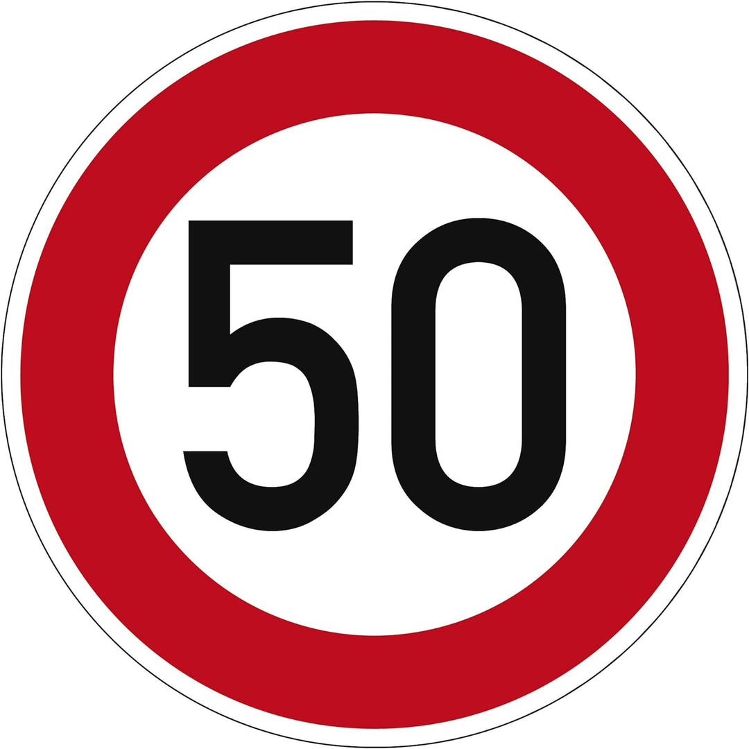 Verkehrszeichen Zulässige Höchstgeschwindigkeit 50 Nr. 274-50 | Ø 420mm, Alu 2mm, RA1 | Original Ver