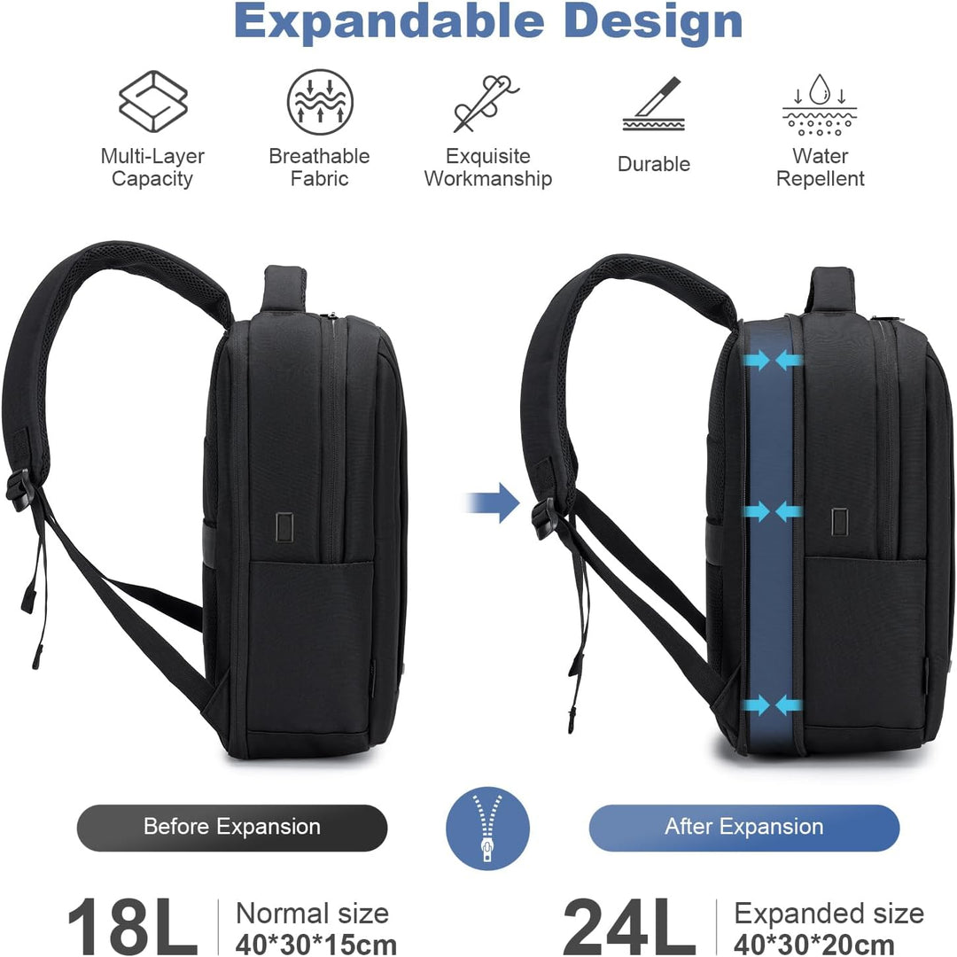 YOODI Reiserucksack Handgepäck Flugzeug 40x30x20 Wizzair Erweiterbarer 15,6 Zoll Laptop Rucksack Rei