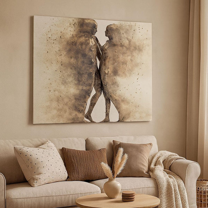 Bilder auf Leinwand 100x70cm Leinwandbild Staub eine Frau ein Mann der Liebe Gross Wanddeko Bild Sch