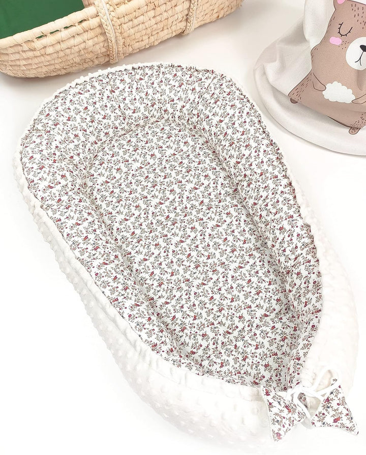 PIMKO Babynest 2seitig Minky Babynestchen für Baby Kuschelnest Babykokon für Säuglinge und Neugebore