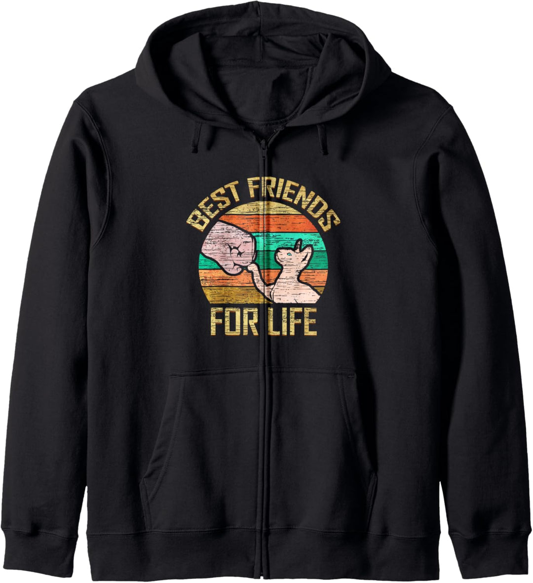 Best Friends for Life Sphinx Katze Retro Haustier Geschenk Kapuzenjacke