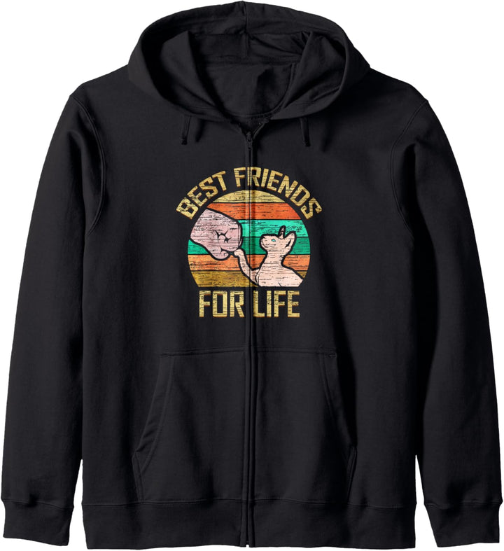 Best Friends for Life Sphinx Katze Retro Haustier Geschenk Kapuzenjacke