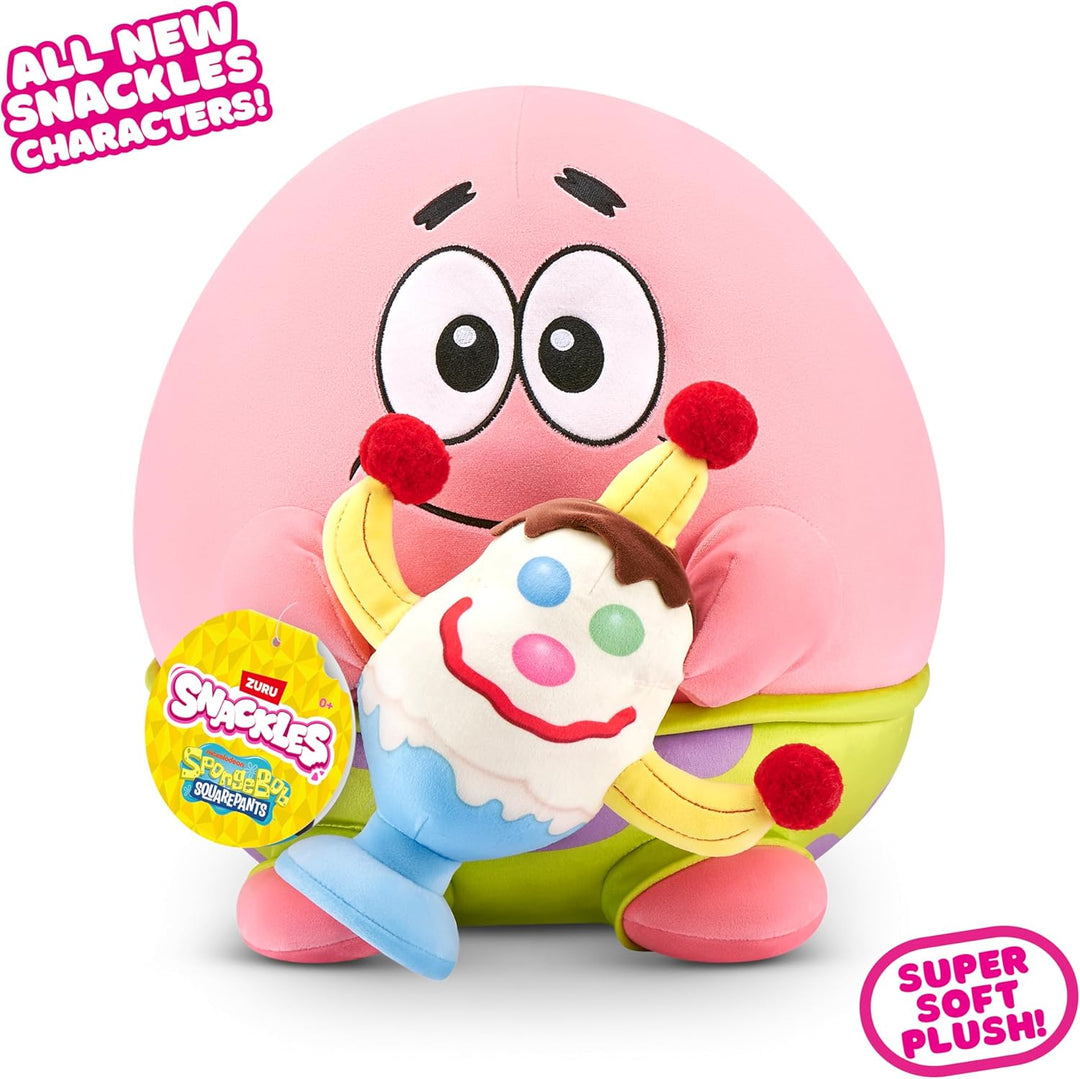 Snackles Figur Spongebob Schwammkopf, 35 cm grosses Plüschspielzeug (Patrick &Goofy Goober) von ZURU