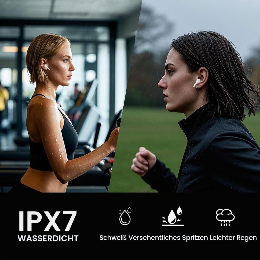 yobola Kopfhörer Kabellos Bluetooth 5.4, Semi-In-Ear Ohrhörer Tiefer Bass Stereo Touch Control mit 4