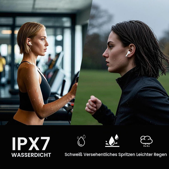 yobola Kopfhörer Kabellos Bluetooth 5.4, Semi-In-Ear Ohrhörer Tiefer Bass Stereo Touch Control mit 4