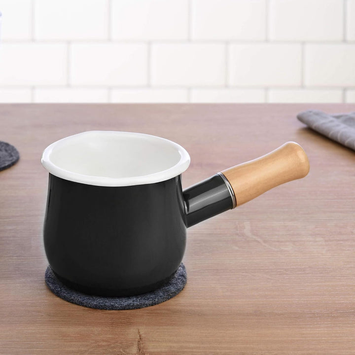 GRÄWE Milchtopf,450 ml, grau, Induktionsgeeignet, Sossentopf, Butterpfännchen, Mokkakanne, Stielkass