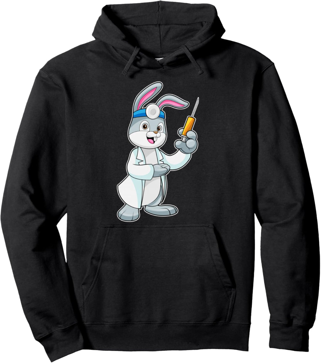 Hase Arzt Spritze Pullover Hoodie