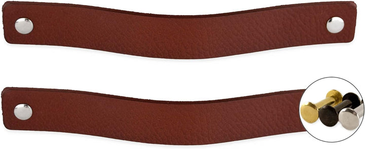 Brute Strength - Ledergriffe für Möbel - Cognac - 6 Stück - 20 x 2,5 cm - Schrankgriff, Türgriff für